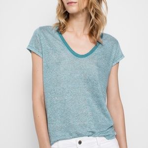 NWOT Zadig & Voltaire Tiny Linen Striped Top Blue